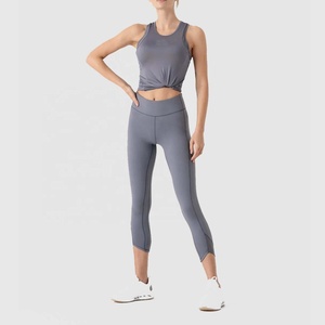 Ensemble de fitness pour femmes à prix avantageux : débardeur + leggings, style personnalisé, vêtements de sport actifs, respirant, respectueux de l'environnement - Product Image 1