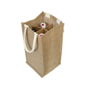 Compre bolsas de yute ecológicas con tarifa al por mayor, bolsas de botellas de vino de diseño personalizado a precio en India - Product Image 4
