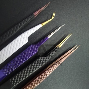 Pinzas de extensión de pestañas con logotipo personalizado y volumen de aislamiento, acero inoxidable sólido con punta puntiaguda - Product Image 4