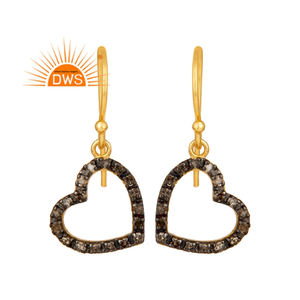 Fabrication de bijoux, boucles d'oreilles pendantes en argent Sterling 925, forme de cœur avec des pierres précieuses - Product Image 1