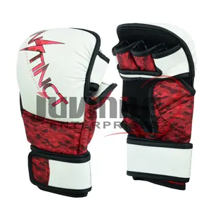 Gants de sparring en cuir professionnels gants mma demi-doigt Grappling Boxing Muay Thai Punching Training gants mma