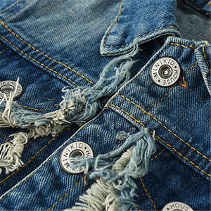 Chaqueta vaquera estampada para niñas con estilos retro y modernos Ropa de niña Look de calle de moda con diseños personalizables - Product Image 3