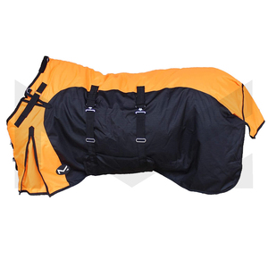 الحصان Turnout للماء الثقيلة الوزن بطانية الشتاء البرتقال الأسود 70 بوصة الثقيلة الحصان البطانيات الحصان ملاءات والبسط - Product Image 1