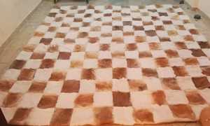 Tapis en fourrure de lapin véritable, moquette de sol en fausse fourrure, fait à la main, pour chambre d'enfants, décoration d'entrée, d'hôtel - Product Image 2