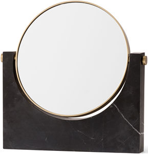 Miroir élégant pour la maison table de beauté forme ronde couleur blanche et or Design tendance métal et marbre meilleur miroir maquillage et outils - Product Image 5
