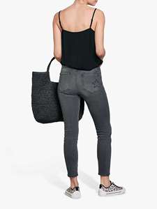 Jeggings personalizados de talle alto OEM para mujer, Vaqueros elásticos ajustados, decoración de botones, técnica de estampado informal de cintura media de talla grande - Product Image 3