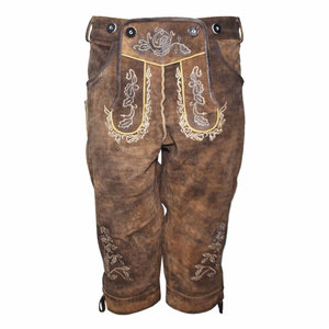 Pantalones cortos bávaros Oktoberfest Trachten para mujer Nueva condición Logotipo de encaje Estilo frontal plano Invierno Kniebundhosen Bordado de pana - Product Image 1