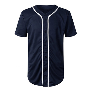 Maillot de baseball col rond pour hommes, personnalisé, bon marché, boutons complets, - Product Image 4