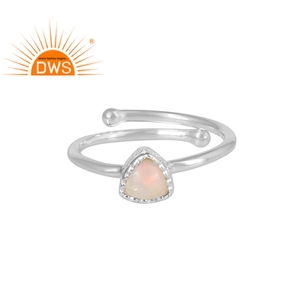 Bague de créateur en argent fin fait à la main, gros bijou, pierre précieuse éthiopienne naturelle, opale de feu, vente en gros - Product Image 1