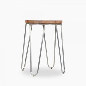 Tabouret de meuble en métal avec plateau en bois décoratif pour la maison Hôtel Restaurants Tabouret Design moderne de meuble en métal Ottoman et Tables - Product Image 2