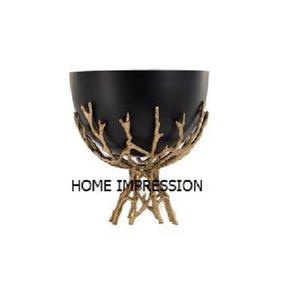 Hoja de metal dorado de lujo, diseño moderno y único, utensilios de cocina, tazón de mesa, diseñador de servicio, suministros de vajilla de aspecto elegante - Product Image 5