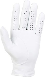 Gant de golf pour homme en cuir Cabretta blanc nacré véritable, antidérapant, avec logo brodé personnalisé et fermeture à boucle – Meilleures ventes - Product Image 4