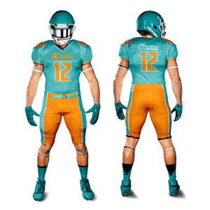 Uniformes de football américain personnalisés pour les jeunes ensemble de maillots en sergé respirant imprimé par sublimation USA Design grande taille disponible - Product Image 2