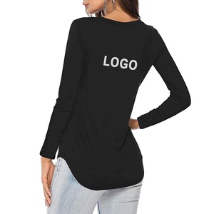 Venta al por mayor buen precio mujeres camisetas moda elegante señoras Casual Street Wear Top camisas logotipo personalizado impresión camisa - Product Image 2