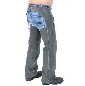 Chaps de motocicleta de cuero de vaca Premium Chaps de equitación occidental para hombres y mujeres Equipo de equitación duradero y elegante - Product Image 3