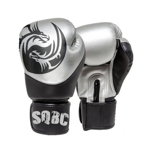 Gants de boxe en cuir Pu pour hommes, accessoire de printemps, noir et argent, pour entraînement - Product Image 4