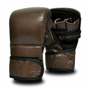 Mma ถุงมือหนังแมตต์สีทองออกแบบได้ตามต้องการสำหรับใช้ออกกำลังกาย - Product Image 2