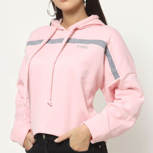 Wholesale Winter Cotton Polyester Crop <b>Top</b> Hoodie Oversized Long Sleeve Casual Women Crop <b>Top</b> Hoodie - Product Image 5