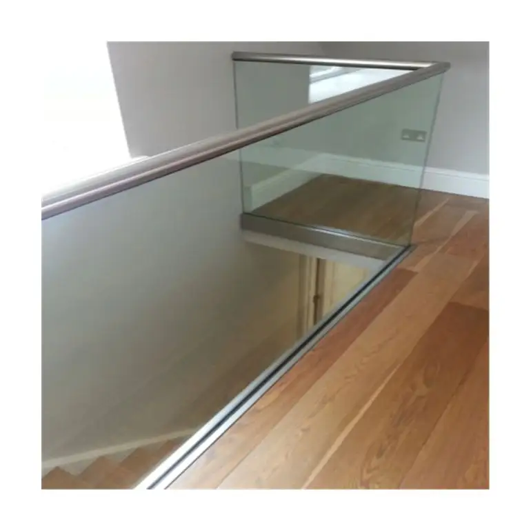 U Base Channel Geländers ystem Balkon Balustraden Handläufe Wohnung Rahmenlose Balustrade aus gehärtetem Glas