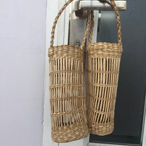 Sac porte-bouteille en jonc de mer - Porte-bouteille en osier - Pailles écologiques - Couvercle pour verre - Krystal (+84 587 176 063) 99 Gold Data - Product Image 3