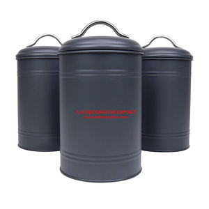 Boîte de rangement pour café imprimée sur mesure Boîte de rangement carrée unique en métal pour cuisine avec couvercles en bois - Product Image 5