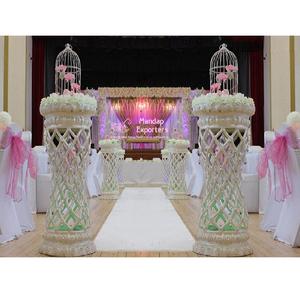 Pillier de marche de mariage romantique, cubes décoratifs, en Fiber, colonne décorative pour mariage - Product Image 1