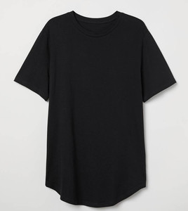 Camiseta con dobladillo curvo para hombre, camiseta lisa con dobladillo curvo, camiseta redonda con fondo en blanco - Product Image 6