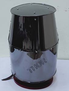 Casco Medieval de Caballero, Armadura Templaria con Cruz de Latón, Acero Inoxidable Negro Pulido, Impresión de Logotipo Personalizado - Product Image 2