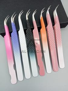 แหนบถอนคิ้วสแตนเลสแบบออกแบบโลโก้ได้ตามต้องการแหนบปลายแหลมแบบยึดเพชร - Product Image 5