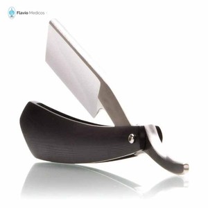 Men Straight <b>Edge</b> Folding Razor with <b>Plastic</b> Handle Vintage Salon Barber Manual Beard Shaver Cutter Holder without Blade - Product Image 3