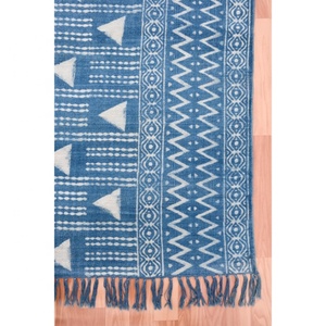 Alfombras de algodón hechas a mano con patrón indio, para dormitorio, estampado abstracto, para balcón, decoración étnica para el hogar - Product Image 1