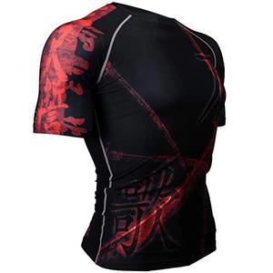 OEM ODM Rash Guard Hommes Sublimation Imprimé Spandex BJJ Rash Guard Gym Fitness Wear Rash Guard - Product Image 2