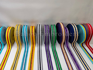 Rubans de médaille en acier inoxydable, barres de rubans, rubans (rouleau) (vert clair + blanc + rouge + noir) - Product Image 3