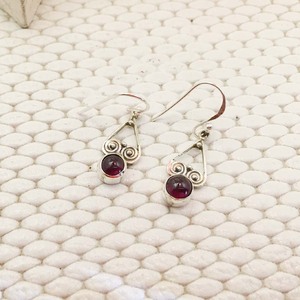 Handcrafted 925 Sterling <b>Silver</b> <b>Huggie</b> <b>Earrings</b> New Arrival Fabulous Look Garnet Cab Wholesale Garnet Jewelry - Product Image 4