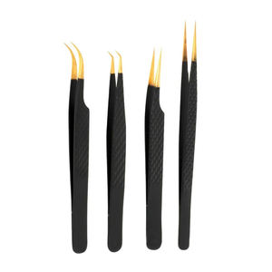 Faible QUANTITÉ MINIMALE DE COMMANDE Noir Brucelles Cils Personnalisé Privé Étiquette Noir Plasma Cils Brucelles Pointues Pointe Noir Pinces En Acier Inoxydable - Product Image 2