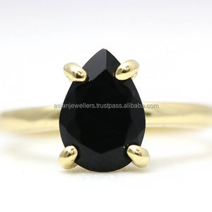 แหวนพลอยโอนิกซ์สีดำเงิน925ทำด้วยมือเครื่องประดับแฟชั่นที่ไม่ซ้ำกันพร้อมชุบทองสำหรับวันครบรอบแต่งงาน - Product Image 2