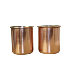 Juego de contenedores de velas de diseño antiguo de dos contenedores de velas de cobre para uso en bodas, hoteles y restaurantes - Product Image 2