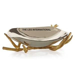 ชามตกแต่งทรงกลมลายตอกสีทอง ทำจากสแตนเลส งานแฮนด์เมด ระดับพรีเมียม - Product Image 4