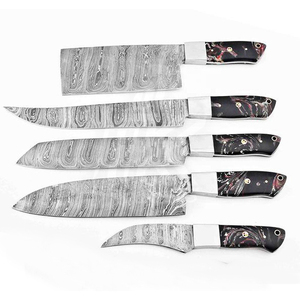 Vente en gros de couteaux de chef en acier inoxydable à lame damas de conception personnalisée de qualité supérieure ensemble de couteaux de cuisine en métal faits à la main - Product Image 5