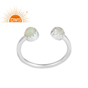 Opale éthiopienne Vert Améthyste Pierre précieuse Argent fin Face à Bague Bijoux Fournisseur en gros Collection classique - Product Image 1