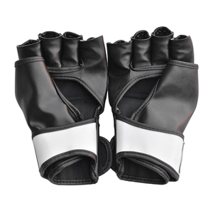 ถุงมือต่อสู้ MMA แบบมืออาชีพหนังแท้สีขาว - Product Image 5