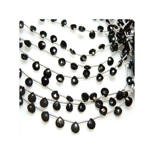 Personalizado 8 pulgadas blanco espinal Briolette facetado corazón gotas cuentas de piedras preciosas sueltas 6MM 10MM Premium 5 hebras para joyería - Product Image 3
