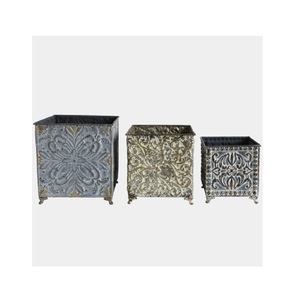 Macetas de hierro galvanizado personalizadas, minimaceta de metal de tamaño pequeño, de zinc, para jardín, maceta de flores - Product Image 3