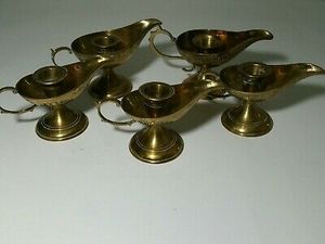 VINTAGE SOLID <b>BRASS</b> TAPER <b>CANDLESTICK</b> HOLDER WITH HOLLY LEAF By BRASSWORLD INDIA - Product Image 5