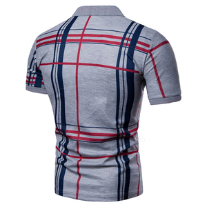 Hommes À Carreaux Polo 2018 D'été Respirant de Luxe Classique Décontracté Style Polo Chemise - Product Image 2