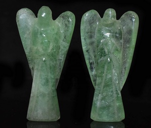 Natural Green Fluorite Crystal Gemstone Peace Angel Pocket Guardian Angel Healing Statue 2 inch - Product Image 4