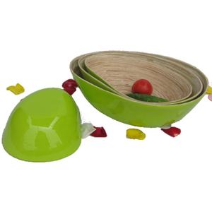 Bol en bambou naturel fait à la main laque plat artisanal - Product Image 2