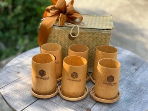 Taza de café de bambú ecológica con grabado láser Personalizable 100mL Drinkware Diseño de estilo rural para uso doméstico Oficina - Product Image 5