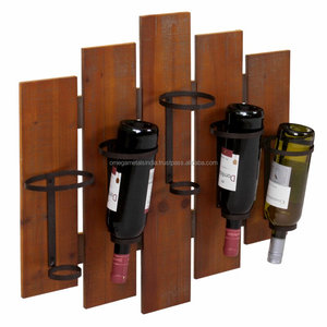 Casier à vin en bois mural de 5 bouteilles pour bar et hôtel Stockage de vin, whisky et bière Support de bar en bois durable - Product Image 4