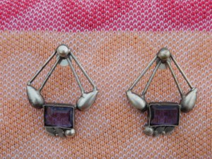 wholesale New arrival latest treanding handmade <b>silver</b> look stone <b>stud</b> ethnic <b>earings</b> for women and girls - Product Image 6